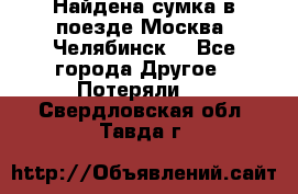 Найдена сумка в поезде Москва -Челябинск. - Все города Другое » Потеряли   . Свердловская обл.,Тавда г.